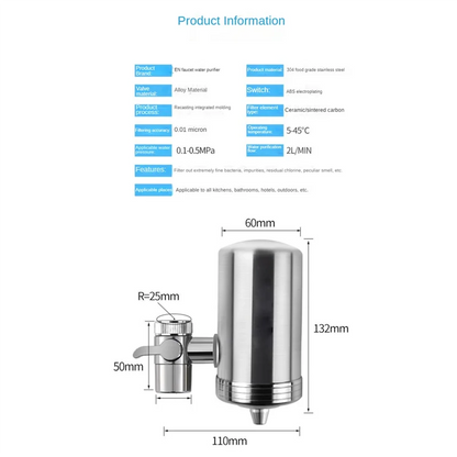 PurelyTap™ Stainless Steel Faucet Water Filter